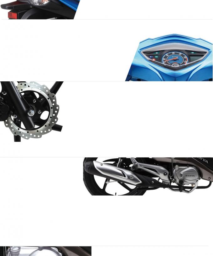 de Aangedreven Motorfiets van 110CC EngineGas, Sanya-LEIDENE van Fiets Elastische Seat Schijnwerper